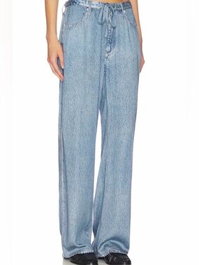 rag & bone Miramar Slink Lounge pant Light Wash Wide-Leg Drawstring Jeans